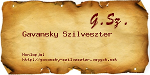 Gavansky Szilveszter névjegykártya
