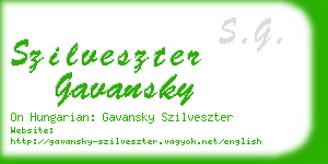 szilveszter gavansky business card
